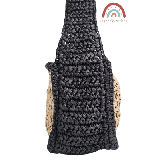 New! J. Crew Paros Open Weave Straw Bag  with Horseshoe Charm - Picture 8 of 16